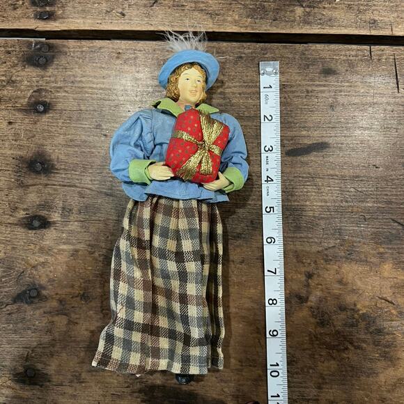 Possible Dreams-Caroler - Blue Jacket with Checkered Skirt (Female) #713337 - Picture 8 of 9